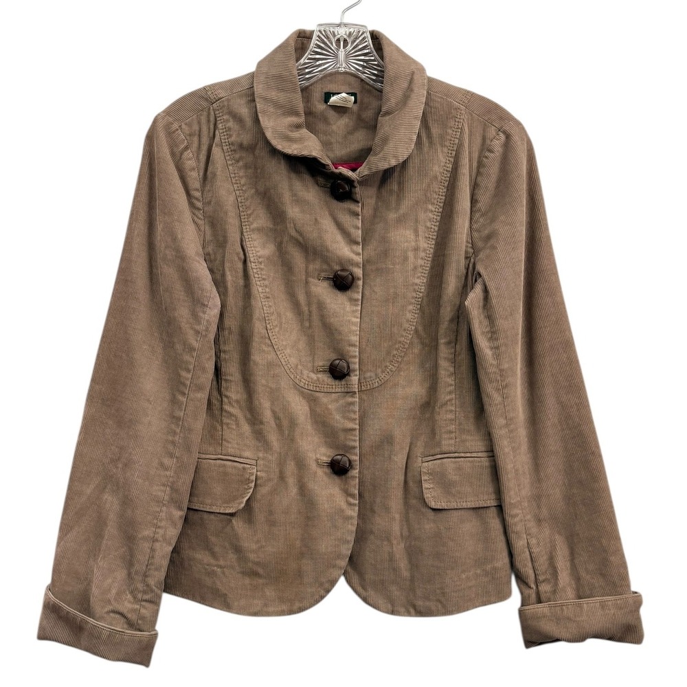 J. Crew Women's Retro Brown Corduroy‎ Blazer Jacket Button Front Pockets 6